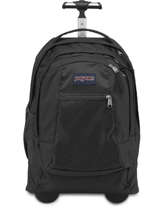 2-compartment Wheeled Schoolbag Jansport Black back to school EA5BAL-vue-porte