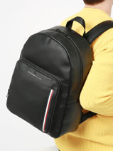 Backpack Tommy hilfiger Black th pique AM11317-vue-porte