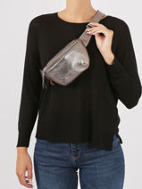 Sac La Banane Xs Cuir Paul marius Gris vintage BANANEXS-vue-porte