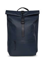 Rolltop Rucksack - 1 Compartment Backpack With 14" Laptop Sleeve Rains Blue city 13320