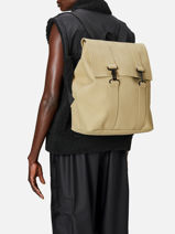 Msn Bag - 1 Compartment Backpack With 15" Laptop Sleeve Rains Beige city 13300-vue-porte