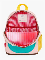 1 Compartment Backpack Hello hossy Multicolor cool kids M6-vue-porte