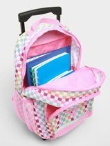 2-compartment  Wheeled Schoolbag Roxy Pink kids RLBP3060-vue-porte