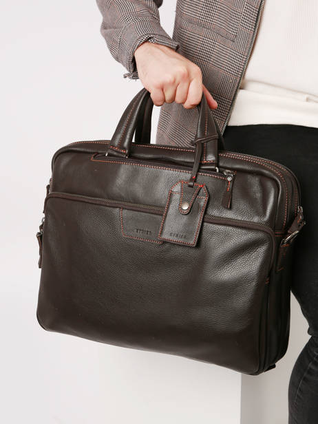 Leather Foulonné Business (back)pack Etrier Brown foulonne EFOU8122 other view 1