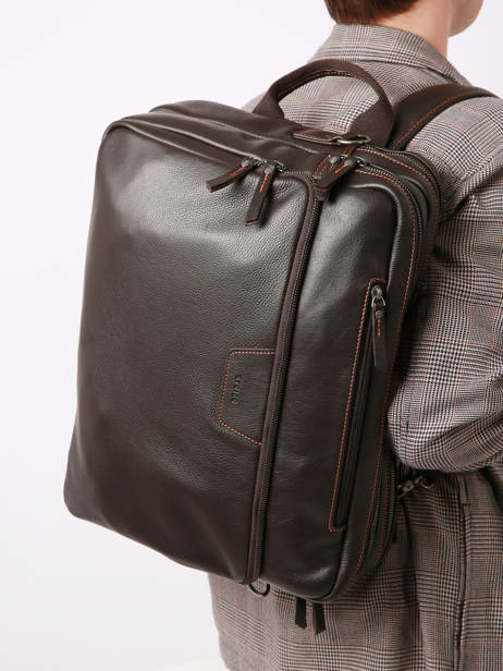 Leather Foulonné Business (back)pack Etrier Brown foulonne EFOU8122 other view 2