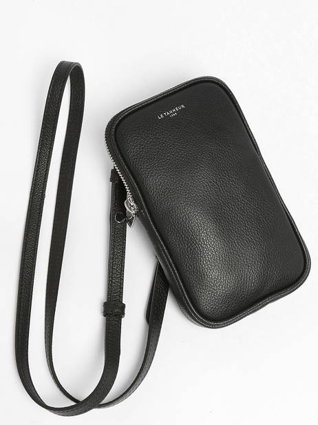 Leather Emile Phone Case Le tanneur Black emile TMIL3B40 other view 2