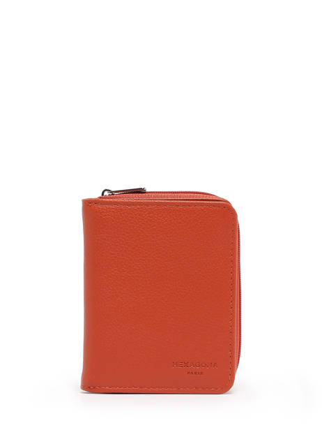 Wallet Leather Hexagona Orange confort 468322