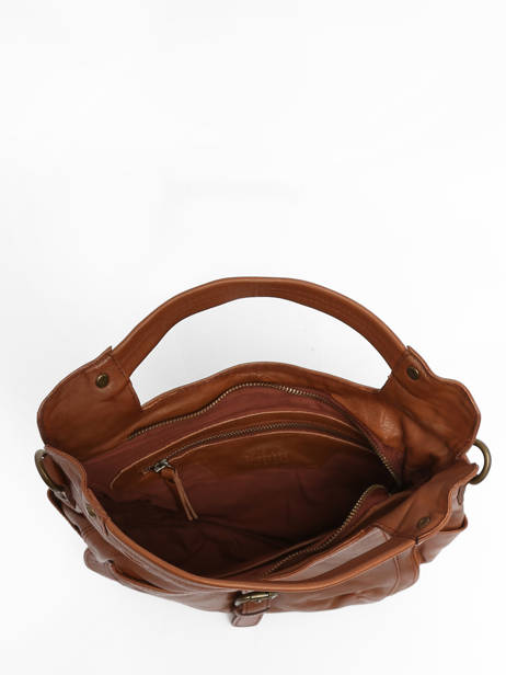 Satchel Cow Leather Basilic pepper Brown cow BCOW67 other view 3