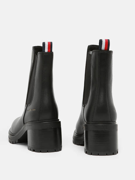 Heeled Boots In Leather Tommy hilfiger Black women 7523BDS other view 4