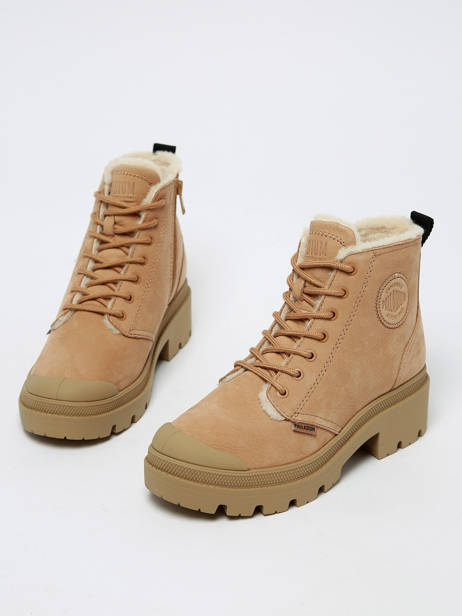 Boots Pallabase Nbk In Leather Palladium Beige women 98867223 other view 4