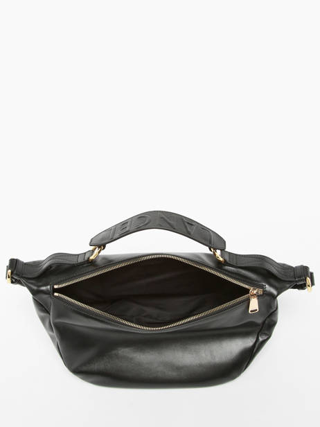 Medium Leather Origami Crossbody Bag Lancel Black origami A12528 other view 3