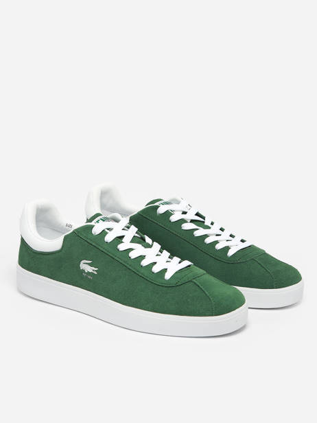 Baseshot Sneakers In Leather Lacoste Green men 6SMA0065 other view 2