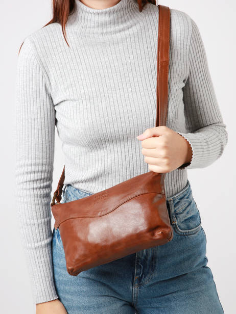 Sac Bandoulière Cow Cuir Basilic pepper Marron cow BCOW68 vue secondaire 1