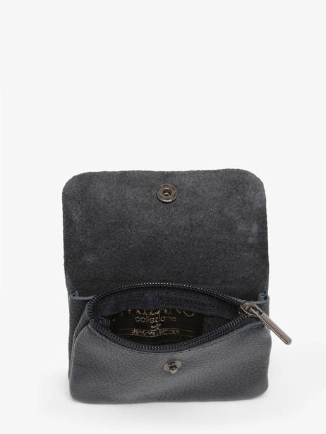 Porte-monnaie Cuir Milano Bleu caviar CA23092 vue secondaire 1