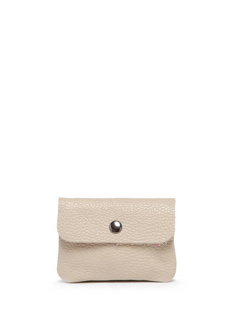 Porte-monnaie Cuir Milano Beige caviar CA23092