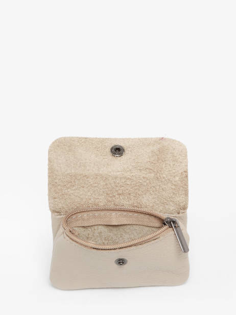 Porte-monnaie Cuir Milano Beige caviar CA23092 vue secondaire 1