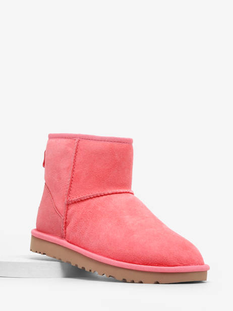 Classic Mini Ii Boots In Leather Ugg Pink women 1016222 other view 1