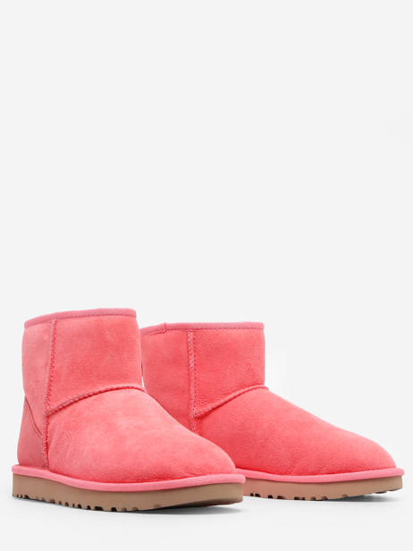 Classic Mini Ii Boots In Leather Ugg Pink women 1016222 other view 2