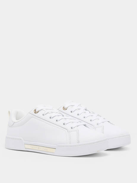 Sneakers In Leather Tommy hilfiger White women 7634YBS other view 3