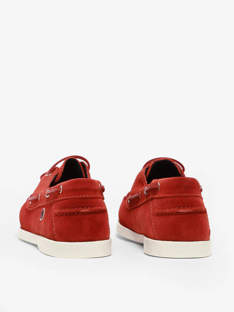 Boat Shoes In Leather Serge blanco Red men CHA2108A other view 3
