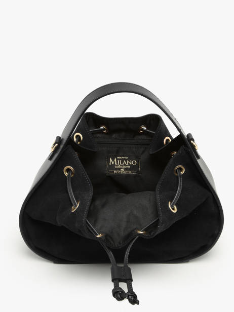 Velvet Leather Mirage Shoulder Bag Milano Black mirage velvet MV23112 other view 3