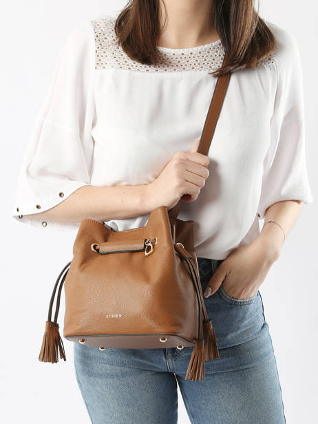 Small Leather Tradition Bucket Bag Etrier Beige tradition ETRA004S other view 1