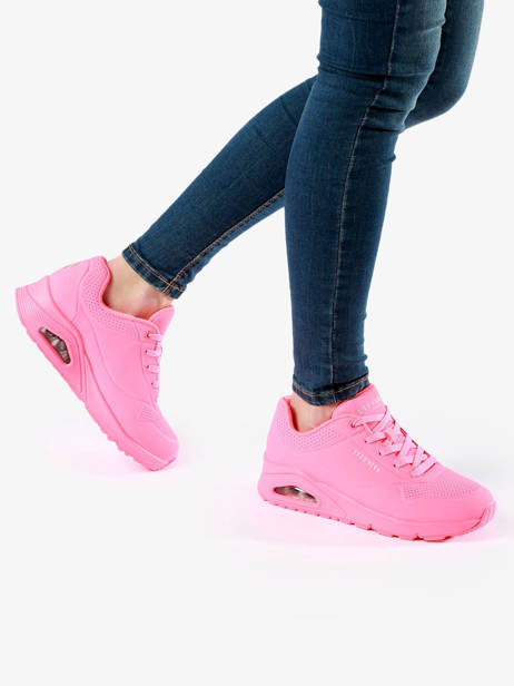 Uno Stand On Air Sneakers Skechers Pink women 73690 other view 2