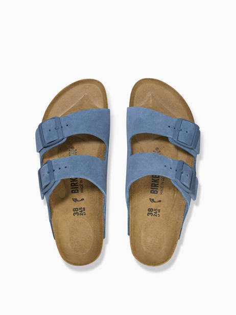 Slippers In Leather Birkenstock Blue women 1026820 other view 4