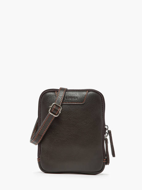 Small Leather Foulonné Crossbody Bag Etrier Brown foulonne EFOU728S