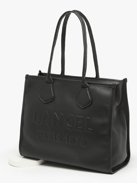 Large Leather Jour Tote Bag Lancel Black jour A12997 other view 2