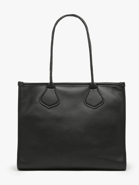 Large Leather Jour Tote Bag Lancel Black jour A12997 other view 4