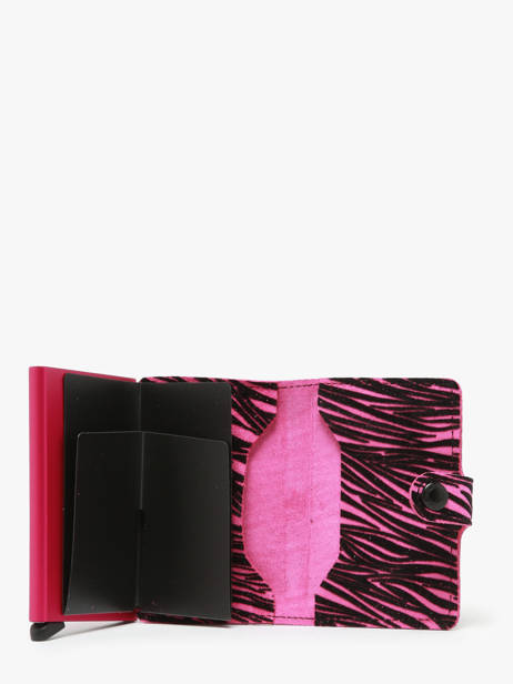 Leather Zebra Mini Wallet Secrid Pink zebra MZE other view 2