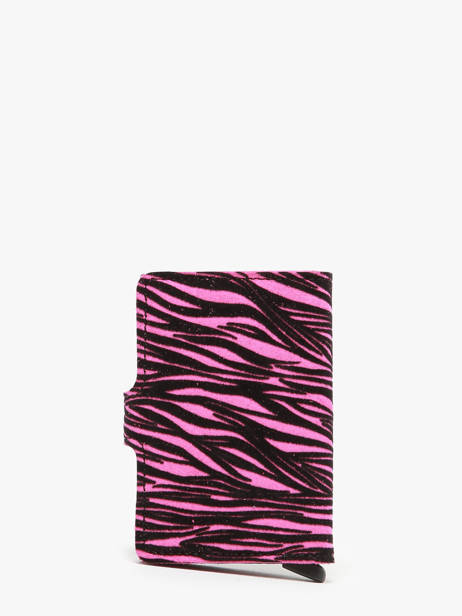Porte-cartes Mini Zébra Cuir Secrid Rose zebra MZE vue secondaire 3