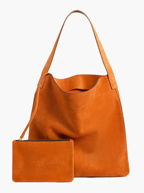 Shoulder Bag Lady In Suede Leather Gerard darel Orange folk G407