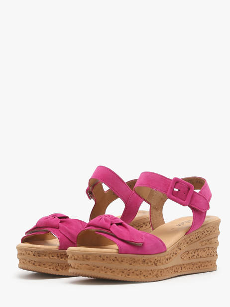 Platform Sandals In Leather Gabor Pink women 10 other view 4