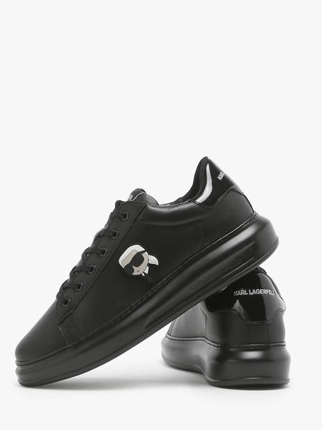 Sneakers In Leather Karl lagerfeld Black men KL52530N other view 4