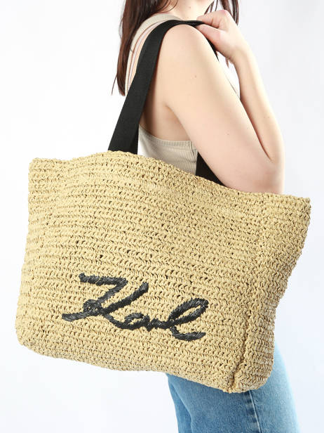 Shopping Bag K Signature Raphia Karl lagerfeld Beige k signature 241W3064 other view 1