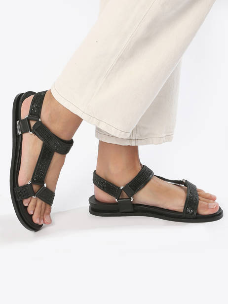 Sandals In Leather Les tropeziennes Black women CASPY other view 2