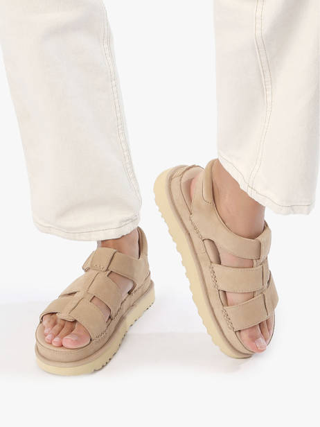 Sandals In Leather Ugg Beige women 1137890 other view 2