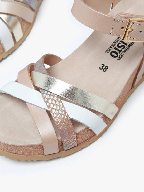 Wedge Sandals In Leather Mephisto Beige women P5144297 other view 1