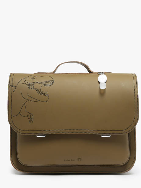Leather Dinosaur Satchel Own stuff Green primary 47DINO