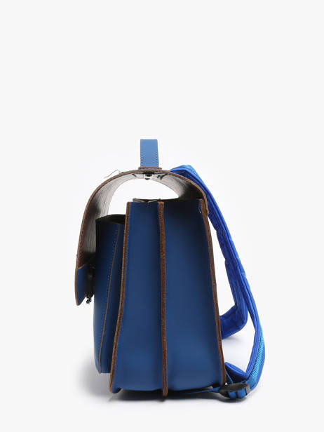 Leather Football Satchel Own stuff Blue primary 47FOOT other view 2