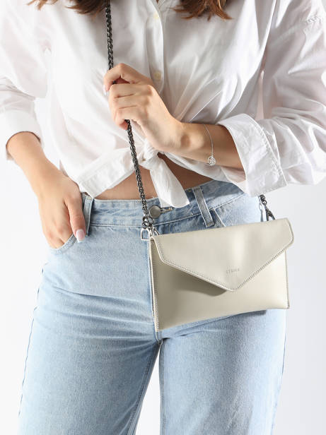 Medium Leather Paddock Clutch Bag Etrier Beige paddock TLOS1670 other view 1