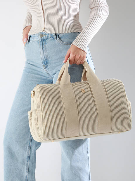 A4 Size Shoulder Bag Velours Vanessa wu Beige velours MA0085 other view 1