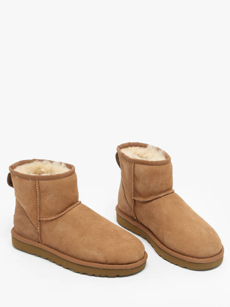 Boots Classic Mini Ii En Cuir Ugg Marron women 1016222 vue secondaire 3