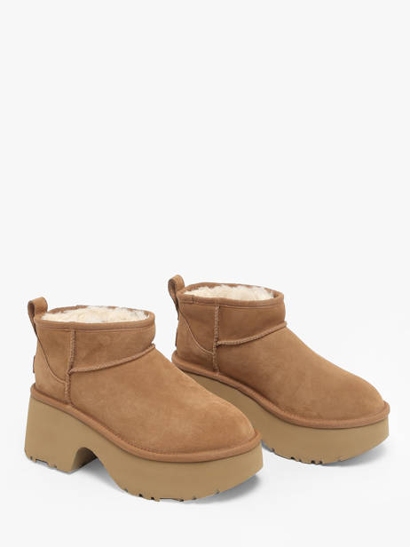 Platform Boots Classic Ultra Mini In Leather Ugg Beige women 1158311 other view 2