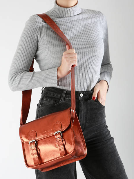 Small Leather La Sacoche Ginger Crossbody Bag Paul marius Brown ginger SACOSGIN other view 1