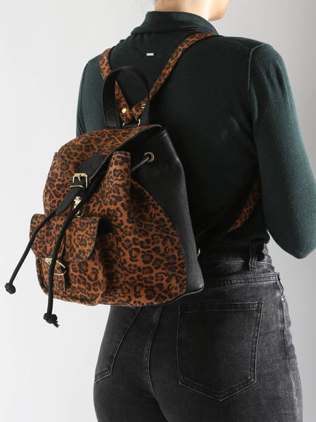 Backpack Paul marius Black leopard BAROULEO other view 1