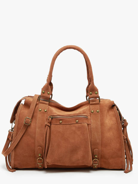 Sac Porté épaule A4 Velvet Cuir Milano Marron velvet VE24095
