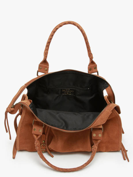 Sac Porté épaule A4 Velvet Cuir Milano Marron velvet VE24095 vue secondaire 3